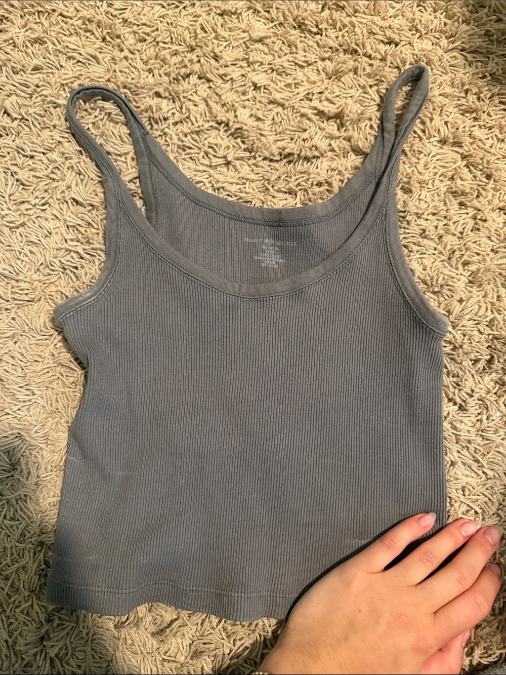 Brandy Melville dark grey ribbed tank top